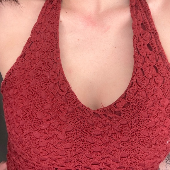 Garage Dark Red Crochet Halter - Picture 2 of 4